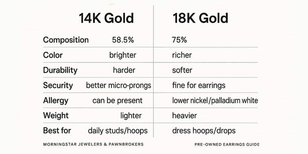 How to Verify 14k vs 18k in Pre-Owned Earrings (Without Guesswork)