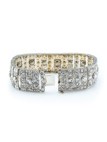Antique Diamond Bracelet 18k White Gold & Platinum