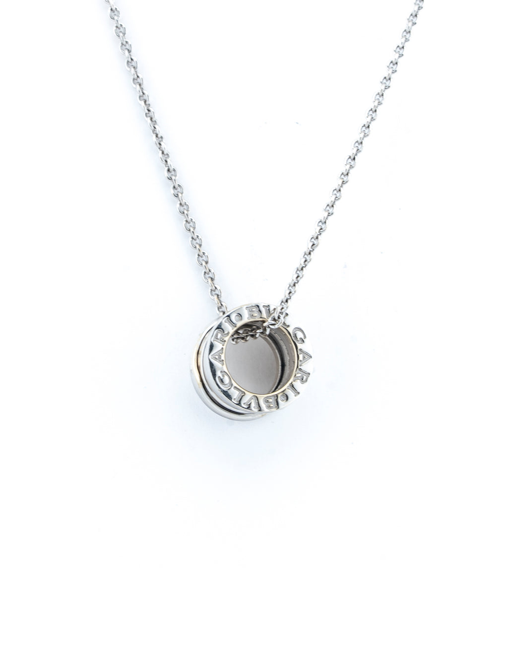 Bulgari P-Zero Pendant & 16" Chain 18k White Gold 7.9 dwt MNJ002636