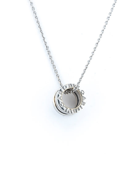 Bulgari P-Zero Pendant & 16" Chain 18k White Gold 7.9 dwt MNJ002636