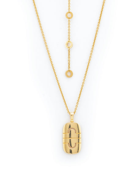 Bulgari Parentisi Pendant & 18" Chain, 18k Yellow Gold, 9.8 dwt MNJ005844