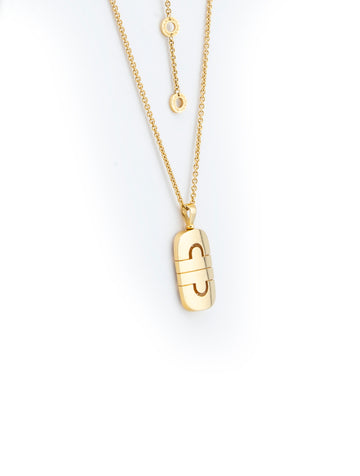 Bulgari Parentisi Pendant & 18" Chain, 18k Yellow Gold, 9.8 dwt MNJ005844