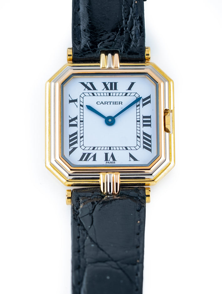 Cartier Ceinture Trinity 26mm 18k Tri-Gold Case Black Croc Strap