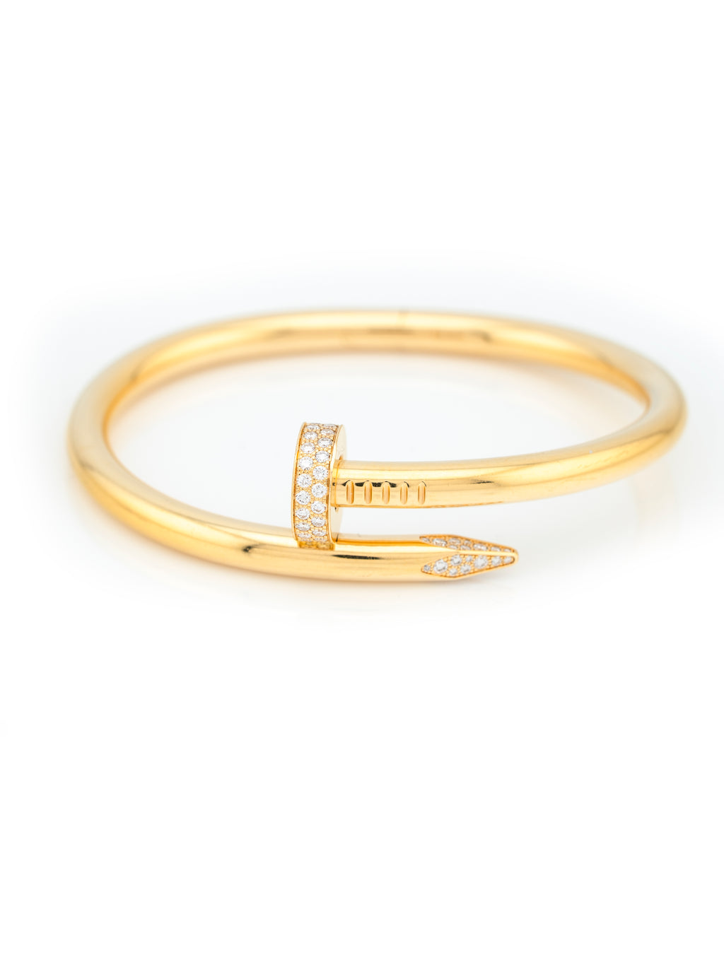 Cartier Juste un Clou Bracelet Large Model Diamonds 18k Yellow Gold Size 18 Full Set (Box & Papers)