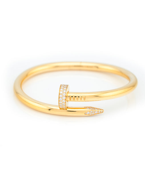 Cartier Juste un Clou Bracelet Large Model Diamonds 18k Yellow Gold Size 18 Full Set (Box & Papers)