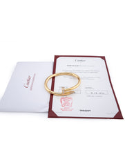Cartier Juste un Clou Bracelet Large Model Diamonds 18k Yellow Gold Size 18 Full Set (Box & Papers)