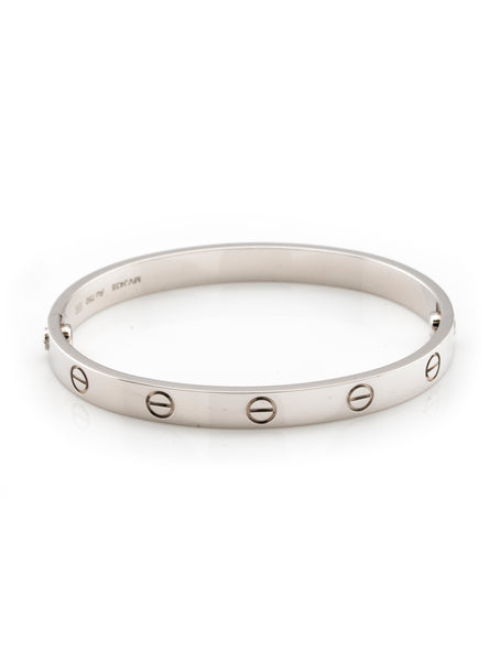 Cartier Love Bracelet, Classic Model. 18k White Gold Size 17
