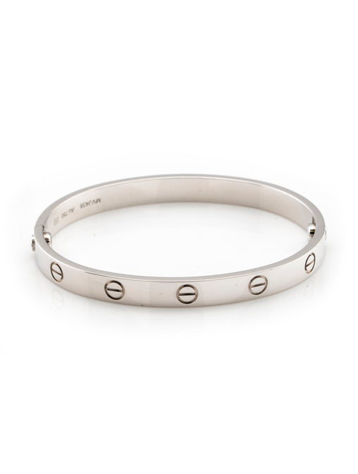 Cartier Love Bracelet, Classic Model. 18k White Gold Size 17