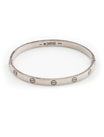 Cartier Love Bracelet, Classic Model. 18k White Gold Size 20