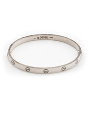 Cartier Love Bracelet, Classic Model. 18k White Gold Size 20
