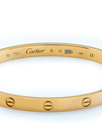 Cartier Love Bracelet Classic Model 18k Yellow Gold Size 19