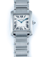 Cartier Tank Francaise 25mm Stainless Steel White Dial W51003Q3