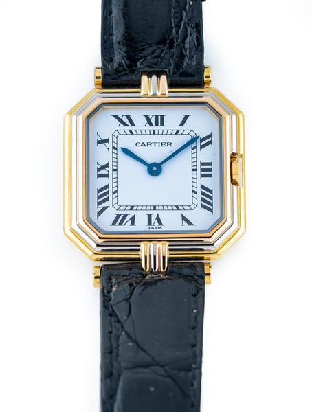 Cartier Ceinture Trinity 26mm 18k Tri-Gold Case Black Croc Strap