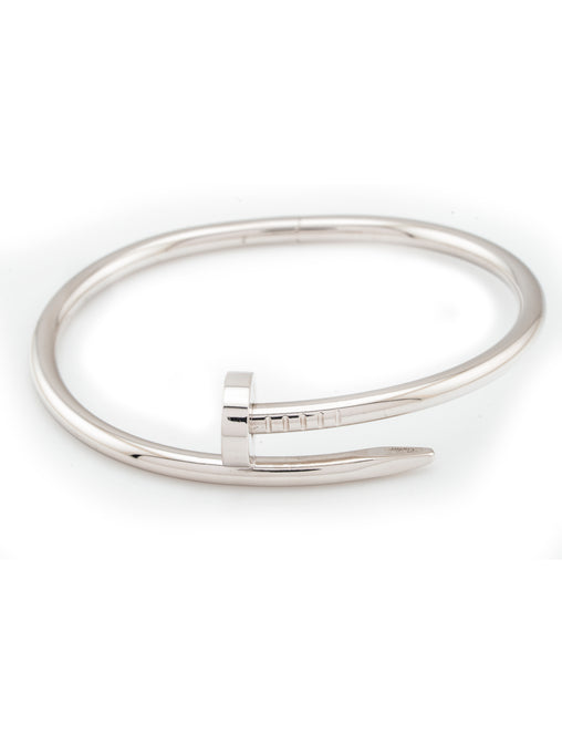 Cartier Juste un Clou Bracelet Classic Model 18k White Gold Size 16 Pouch & Cert