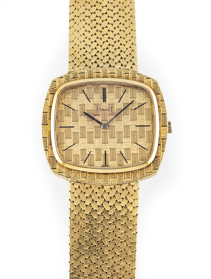 Piaget 18k Yellow Gold Woven Dial and Bracelet Ref 9433