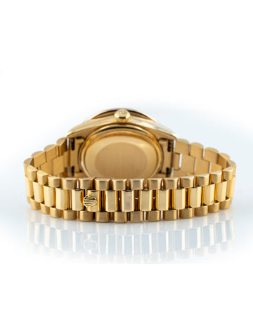 Rolex Day-Date 36mm 18k Yellow Gold President Champagne Custom Blue Lapiz Dial & Diamond Bezel Ref 18038