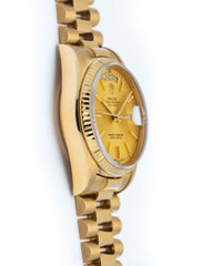 Rolex Day-Date 36mm 18k Yellow Gold President Champagne Dial Ref 18038