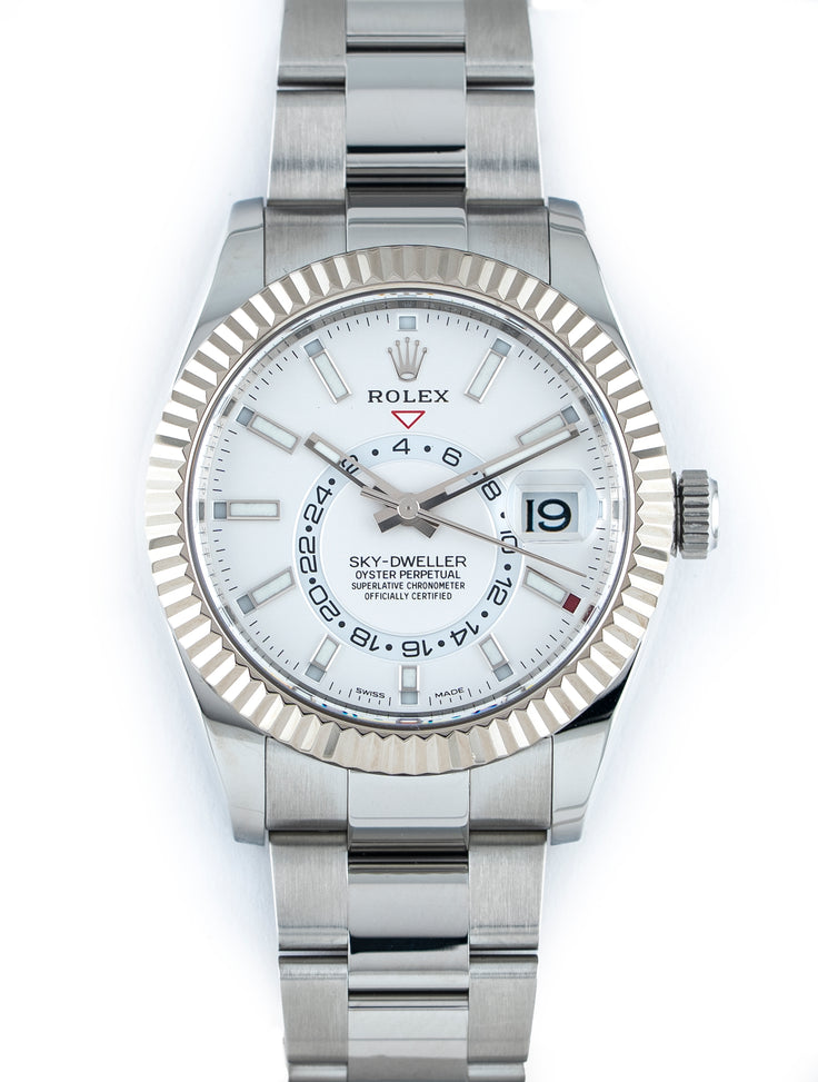 Rolex Sky-Dweller 42mm Stainless Steel White Dial Oyster 326934 - Full Set