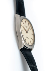 Rolex Cellini 24mm 18k White Gold Silver Dial Black Rolex Gator Strap Ref# 4129