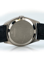 Rolex Cellini 24mm 18k White Gold Silver Dial Black Rolex Gator Strap Ref# 4129