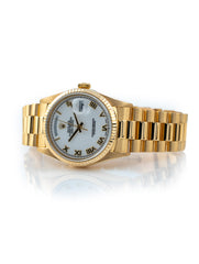 Rolex Day-Date 36mm 18k Yellow Gold President White Roman Dial Ref 18238