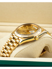 Rolex Day-Date 40mm 18k Yellow Gold President Champagne Roman Dial Ref 228238 - Full Set July 2017