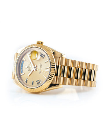 Rolex Day-Date 40mm 18k Yellow Gold President Champagne Roman Dial Ref 228238 - Full Set July 2017