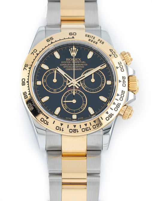 Rolex Daytona 40mm 18k Yellow Gold & Stainless Steel Black Dial Oyster 116503