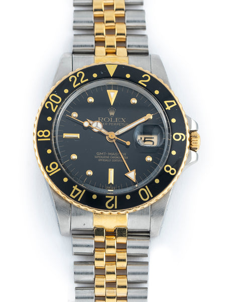 Rolex GMT Master 40mm Steel & 18K Yellow Gold Nipple Dial Jubilee Bracelet Ref 16753