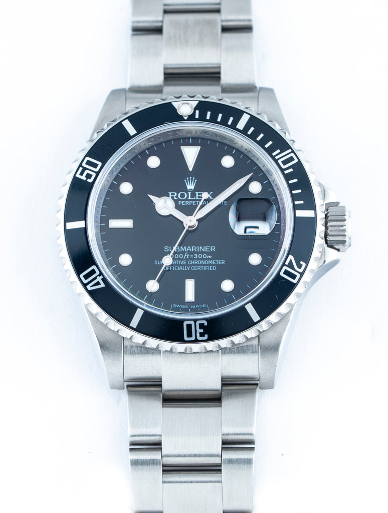 Rolex Submariner Date 40mm Stainless Steel Black Dial 16610 - Full Set Oct 2008