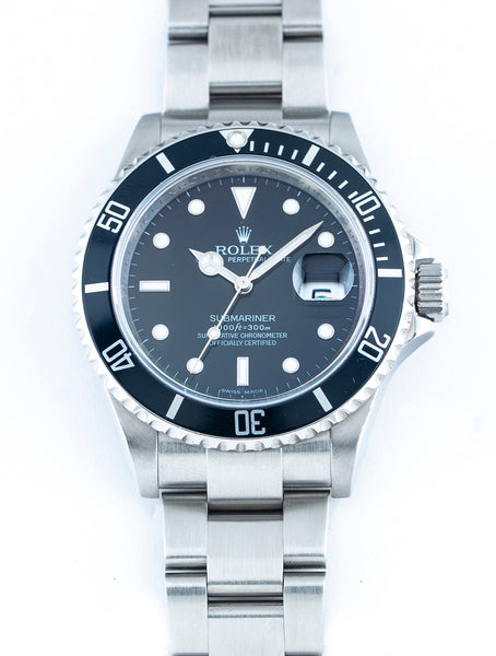 Rolex Submariner Date 40mm Stainless Steel Black Dial 16610 - Full Set Oct 2008