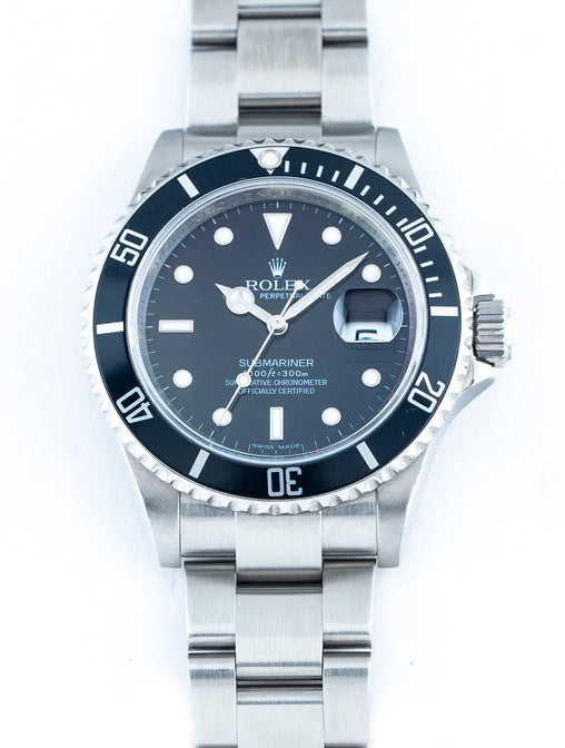 Rolex Submariner Date 40mm Stainless Steel Black Dial 16610 - Full Set Oct 2008