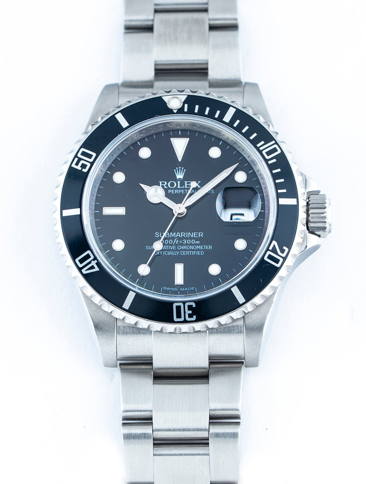Rolex Submariner Date 40mm Stainless Steel Black Dial 16610 - Full Set Oct 2008