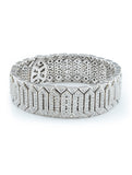 Wide Diamond Bracelet 18k White Gold 502 Diamonds