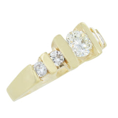 LADIES 14KT GOLD SOLITAIRE DIAMOND CHANNEL SETTING RING SIZE 7.5
