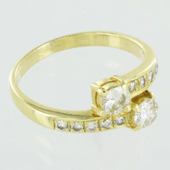 LADIES 14KT GOLD BYPASS DIAMOND RING SIZE 6.5