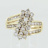 LADIES 14KT CLUSTER DIAMOND RING SIZE 7.5