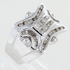 GENTS 14KT CLUSTER DIAMOND RING SIZE 9