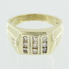 GENTS 14KT GOLD DIAMOND RING SIZE 10