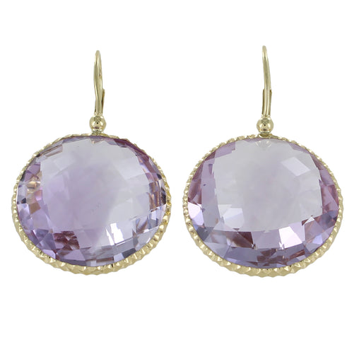 925 Sterling Silver dangling Earrings with purple stone and cz accents  JK0358 - Broadway Jewelry & Rare Coins