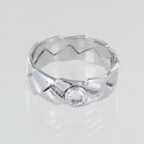 Anillo de bodas de platino y diamantes para hombre, talla 11