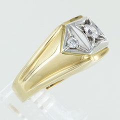 MENS 14KT COCKTAIL DIAMOND RING SIZE 10
