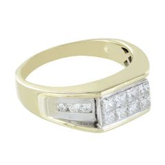 14KT TWO TONE 1.00 CTW DIAMOND GOLD RING SIZE 9