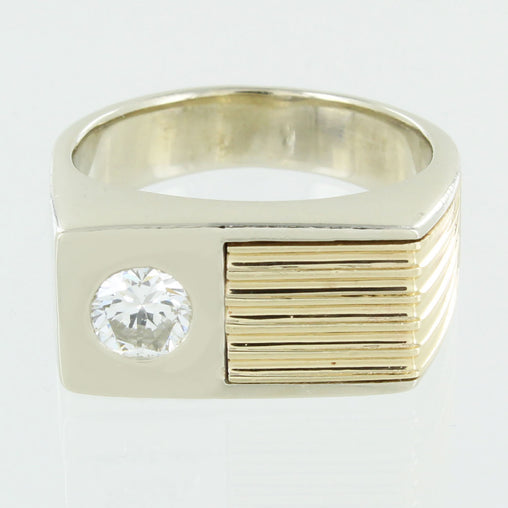 GENTS 14KT GOLD COCKTAIL DIAMOND RING SIZE 8.5