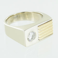 GENTS 14KT GOLD COCKTAIL DIAMOND RING SIZE 8.5