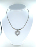 14K WHITE GOLD PAVE DIAMOND HEART NECKLACE 1.50 CTW