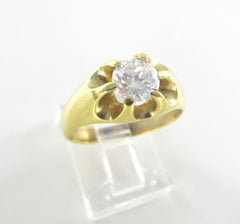 14KT YELLOW GOLD SOLITAIRE DIAMOND RING 1.00 CARAT 5.5 GRAMS SIZE 9