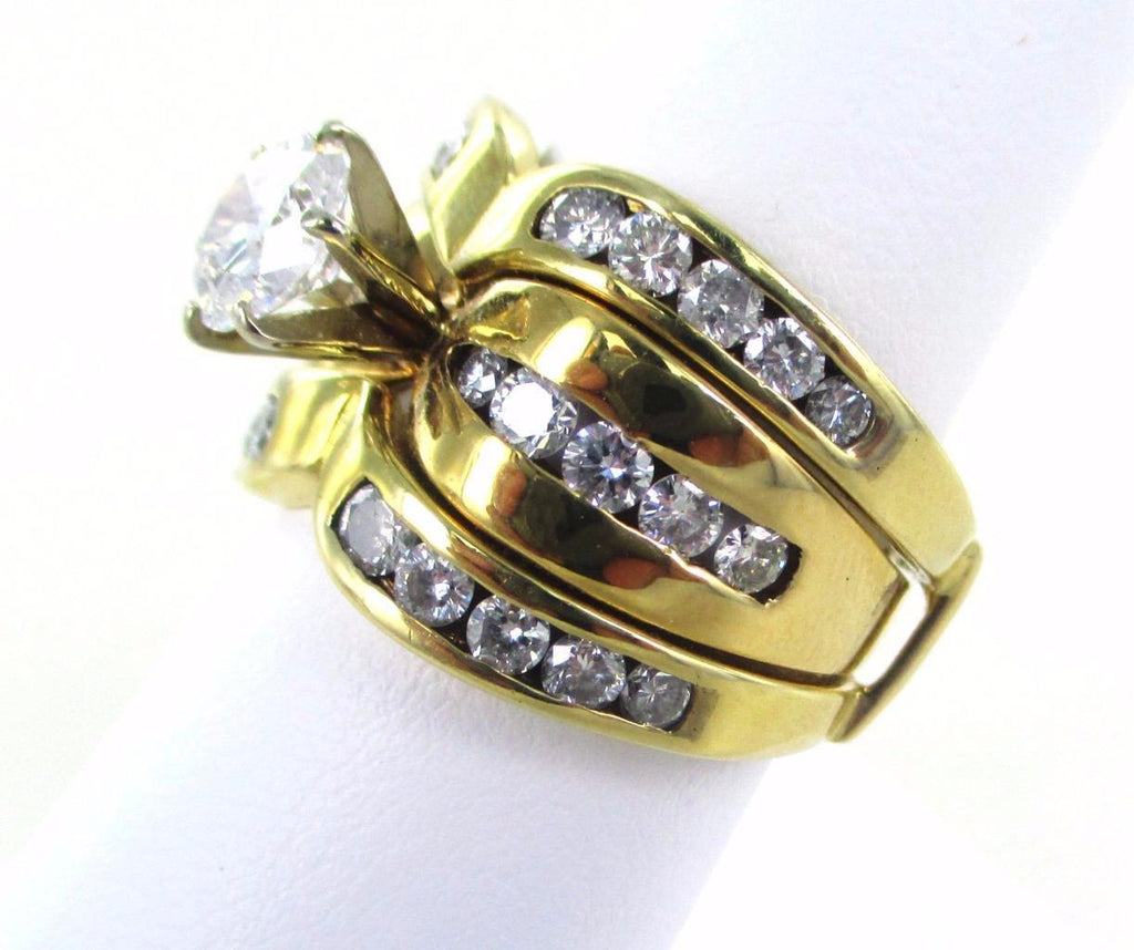 14KT YELLOW GOLD DIAMOND WEDDING RING SET 2.51 CTW