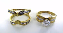 14KT YELLOW GOLD DIAMOND WEDDING RING SET 2.51 CTW