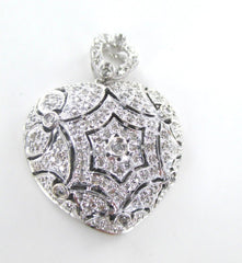 14KT WHITE GOLD DIAMOND HEART PENDANT